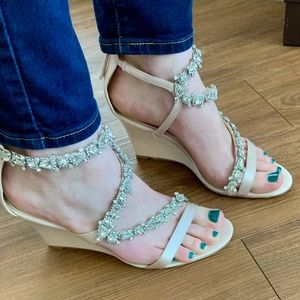 Badgley Mischka Embellished Wedge